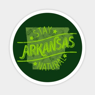 Arkansas - Stay Natural (Green) Magnet